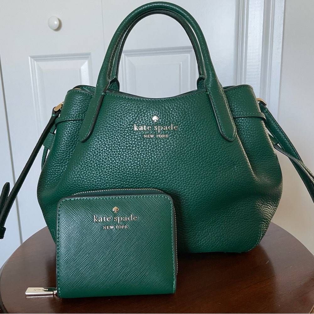 Kate Spade Small Dumpling Satchel and Wallet in Green